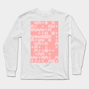 Girly Pinkish Geometric Pattern - Flowers & Stars #25 Long Sleeve T-Shirt